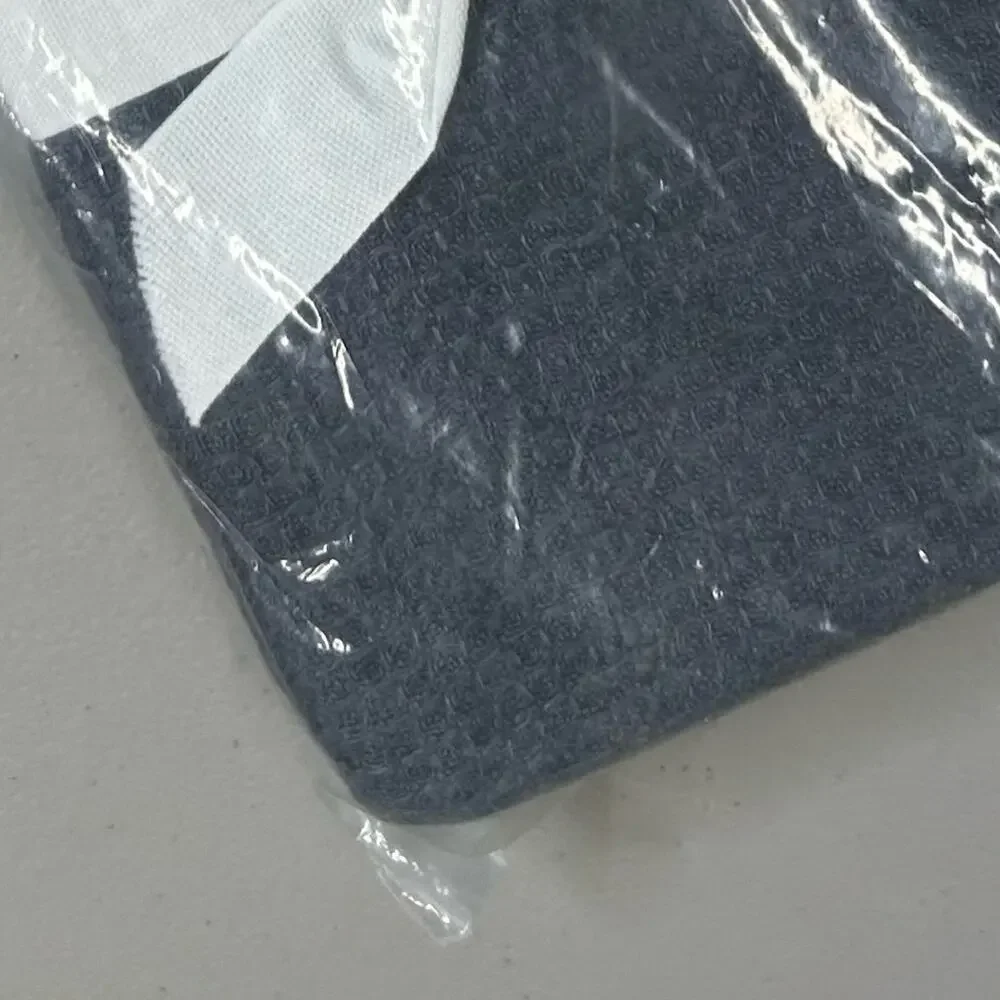 Potterybarn European Linen Cotton Waffle Weave Std Sham Cover Steel Blue NEW